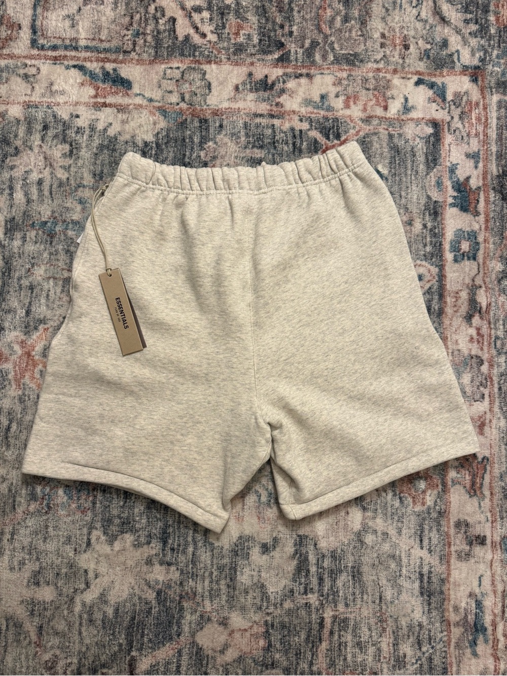 ESSENTIALS Men’s Heather Grey Fleece Athletic Shorts - Picture 4 of 5
